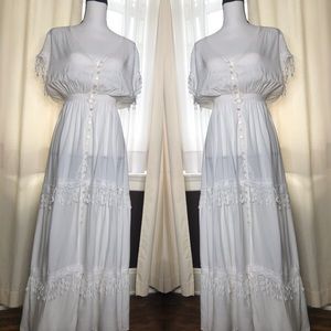 Snow White Lace Detail Maxi Dress